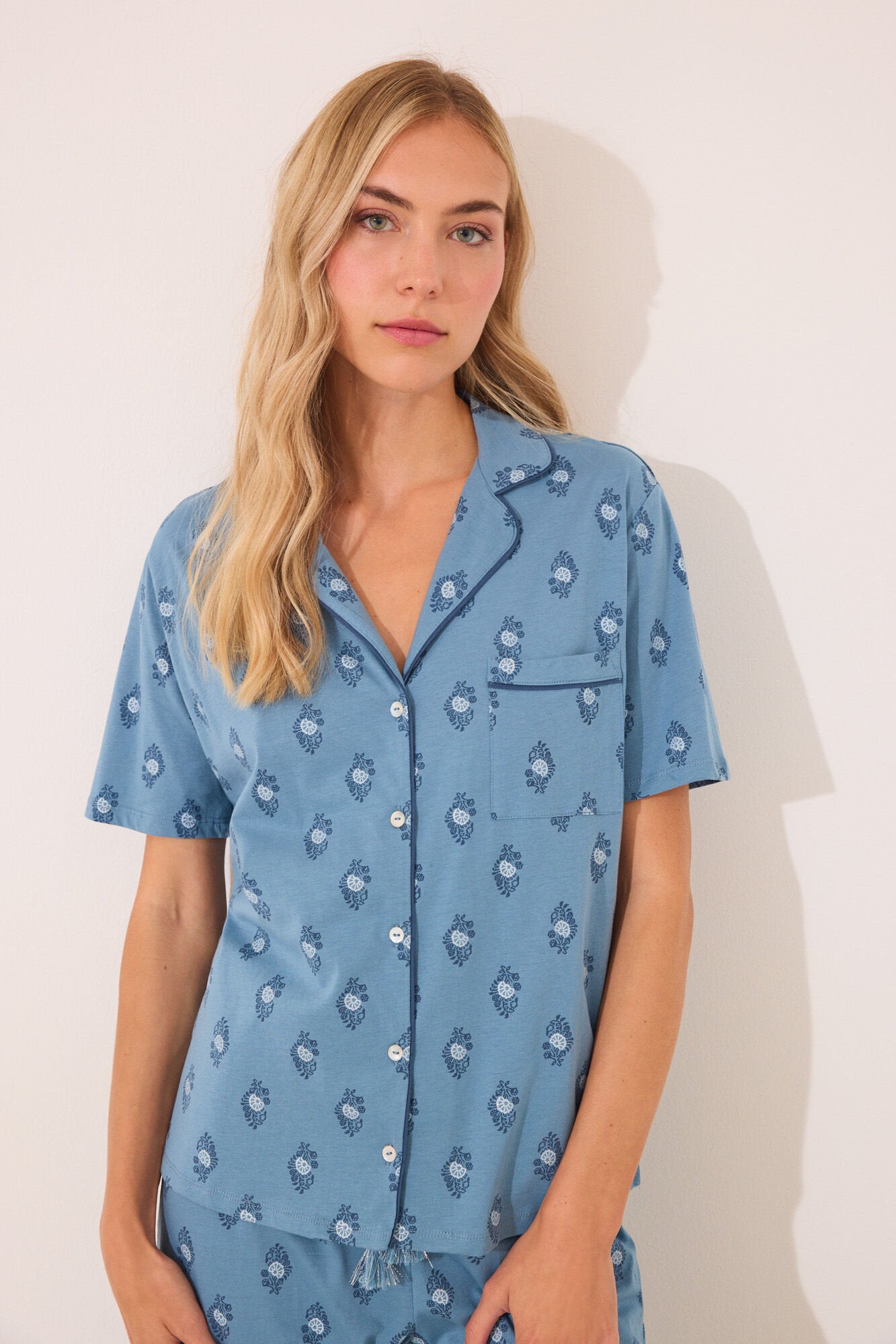 Women Secret_Capri Classic Pyjamas 100% Cotton Paisley_3592389_19_01