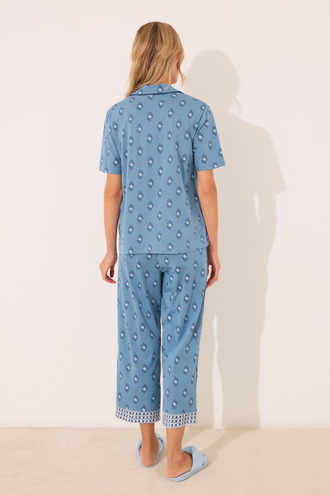 Women Secret_Capri Classic Pyjamas 100% Cotton Paisley_3592389_19_05