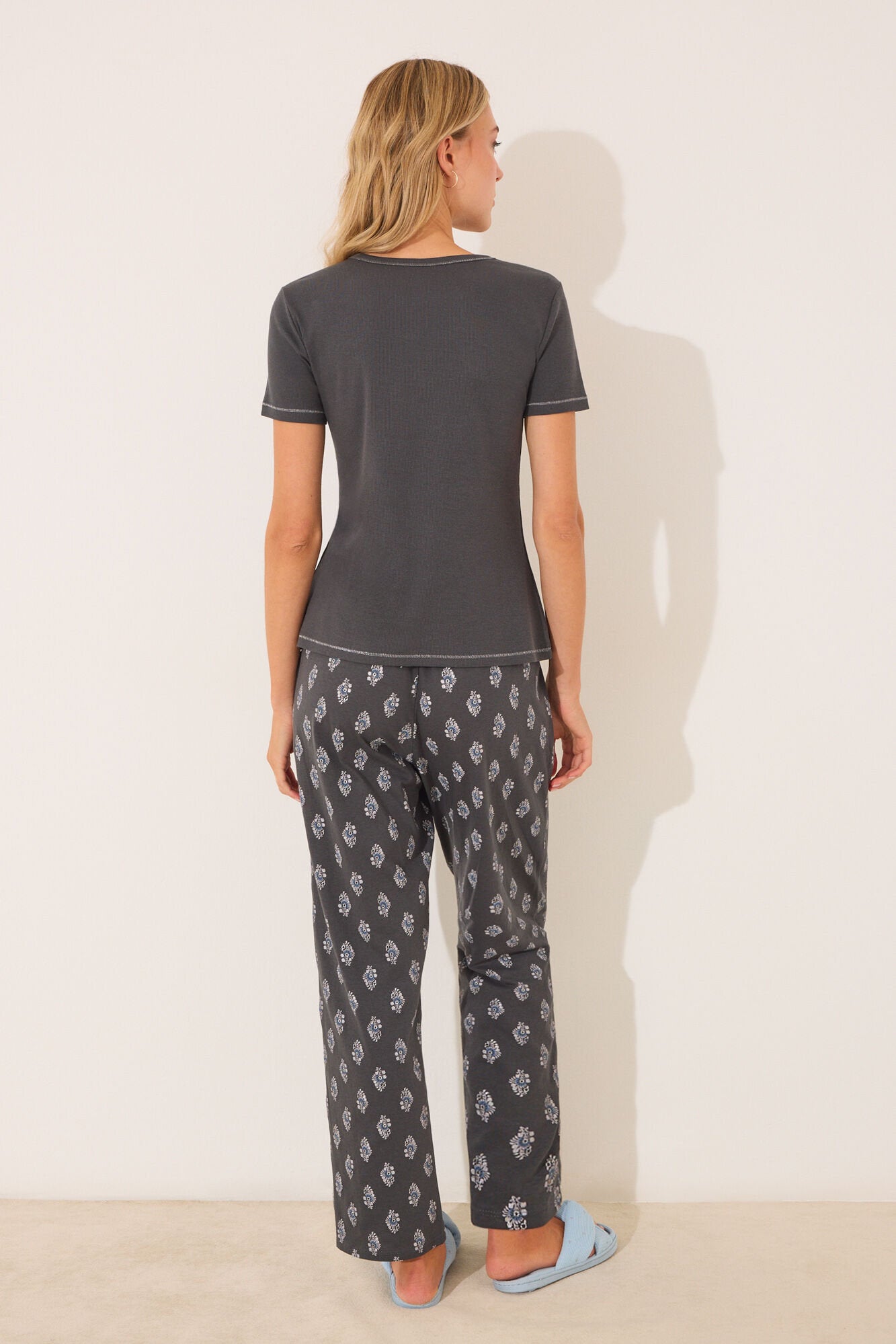 Women Secret_Blue Paisley Cotton Long Pyjamas_3592393_40_05