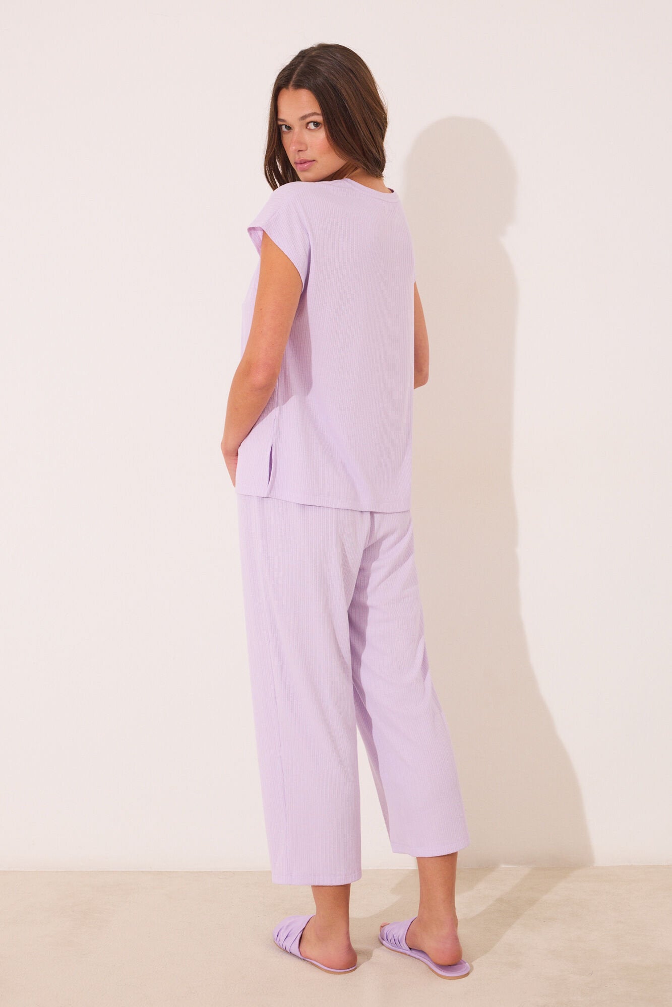 Women Secret_Viscose Ribbed Capri Pyjamas_3592402_75_05