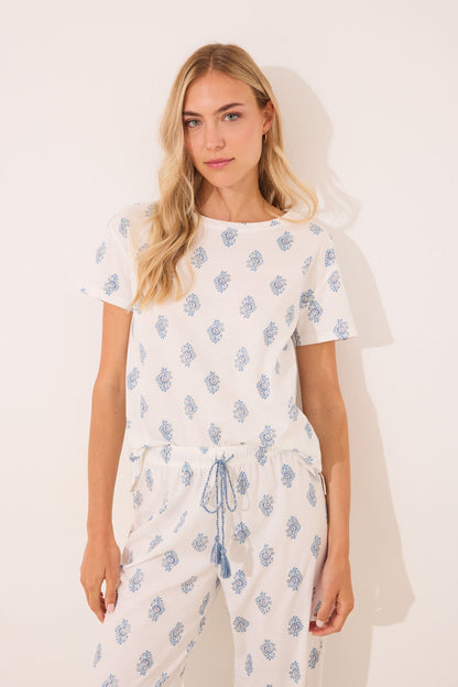 Women Secret_100% Cotton White Paisley Long Pyjamas_3592403_97_02