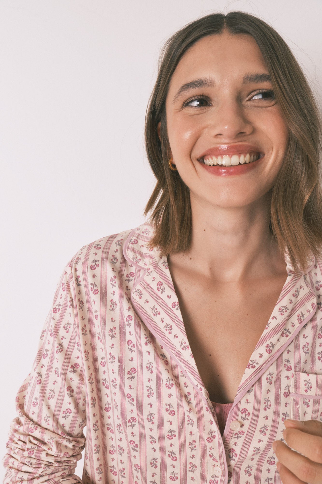 Women Secret_Pink_Long 100% Cotton Classic Pyjamas with Pink Flowers_3592420_73_05