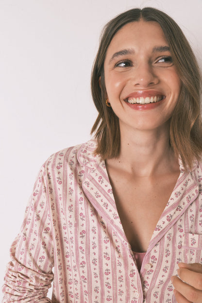 Women Secret_Pink_Long 100% Cotton Classic Pyjamas with Pink Flowers_3592420_73_05