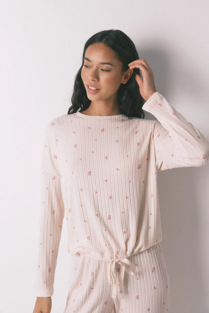 Women Secret_Pink_Long Viscose Pyjamas with Pink Floral Print_3592423_73_02
