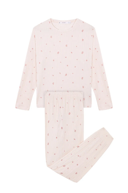 Women Secret_Pink_Long Viscose Pyjamas with Pink Floral Print_3592423_73_06