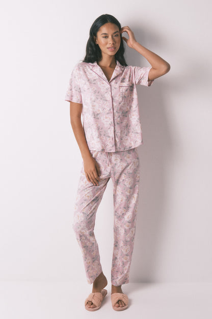 Women Secret_Pink_Long 100% Cotton Floral Classic Pyjamas_3592428_73_03