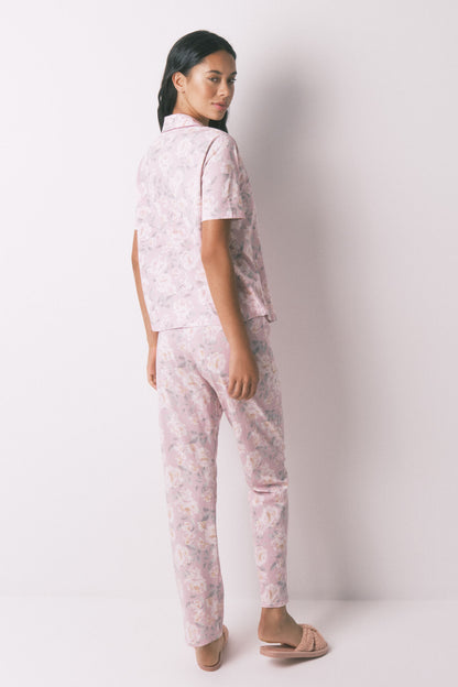 Women Secret_Pink_Long 100% Cotton Floral Classic Pyjamas_3592428_73_06