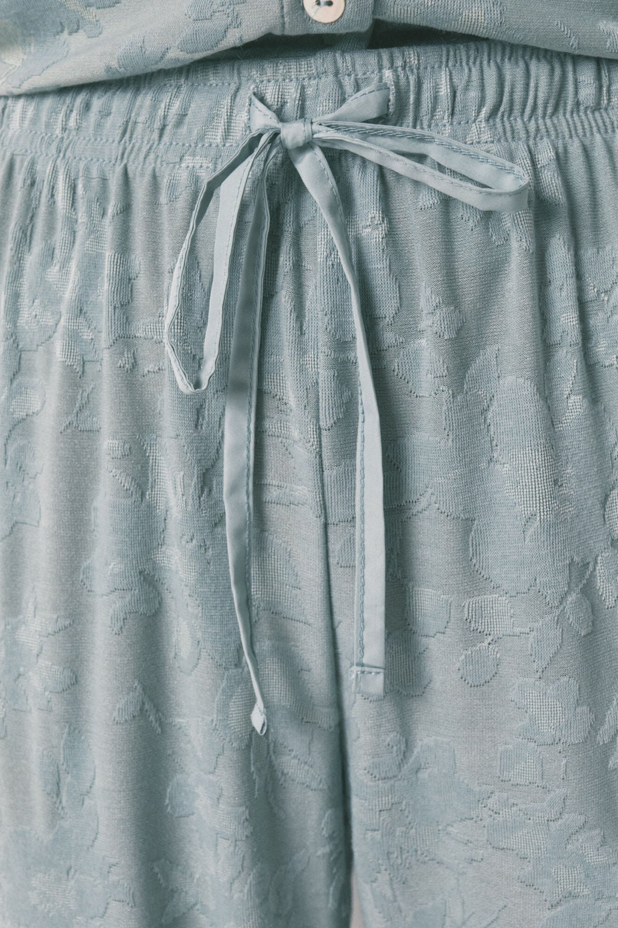 Women Secret_Green_Long Green Floral Jacquard Classic Pyjamas_3592430_22_05