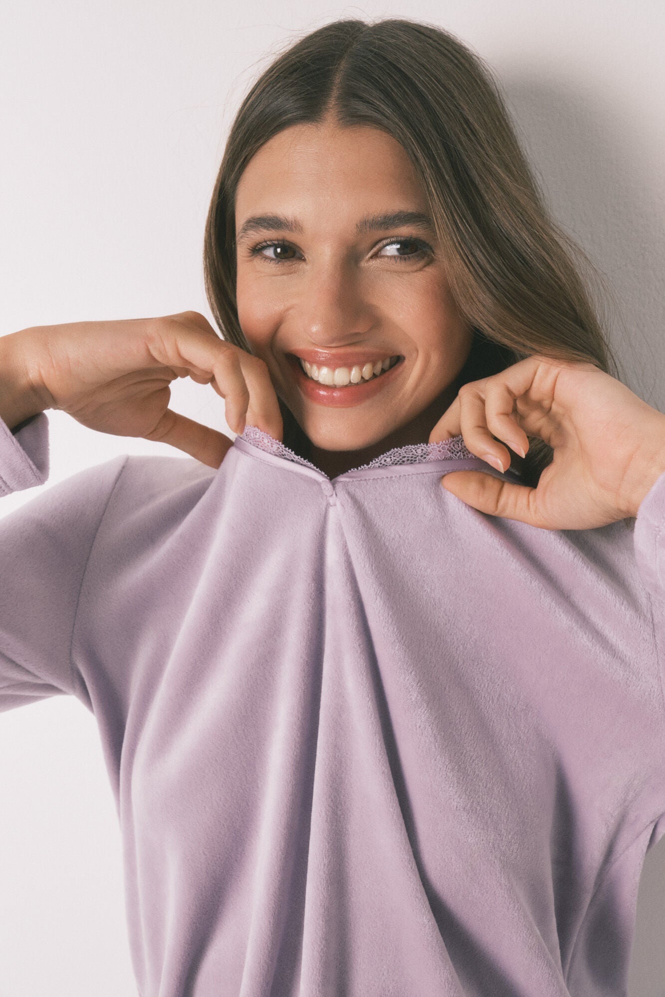 Women Secret_Pink_Long Lilac Velvet Pajamas_3592436_71_02