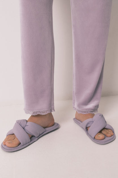 Women Secret_Pink_Long Lilac Velvet Pajamas_3592436_71_04