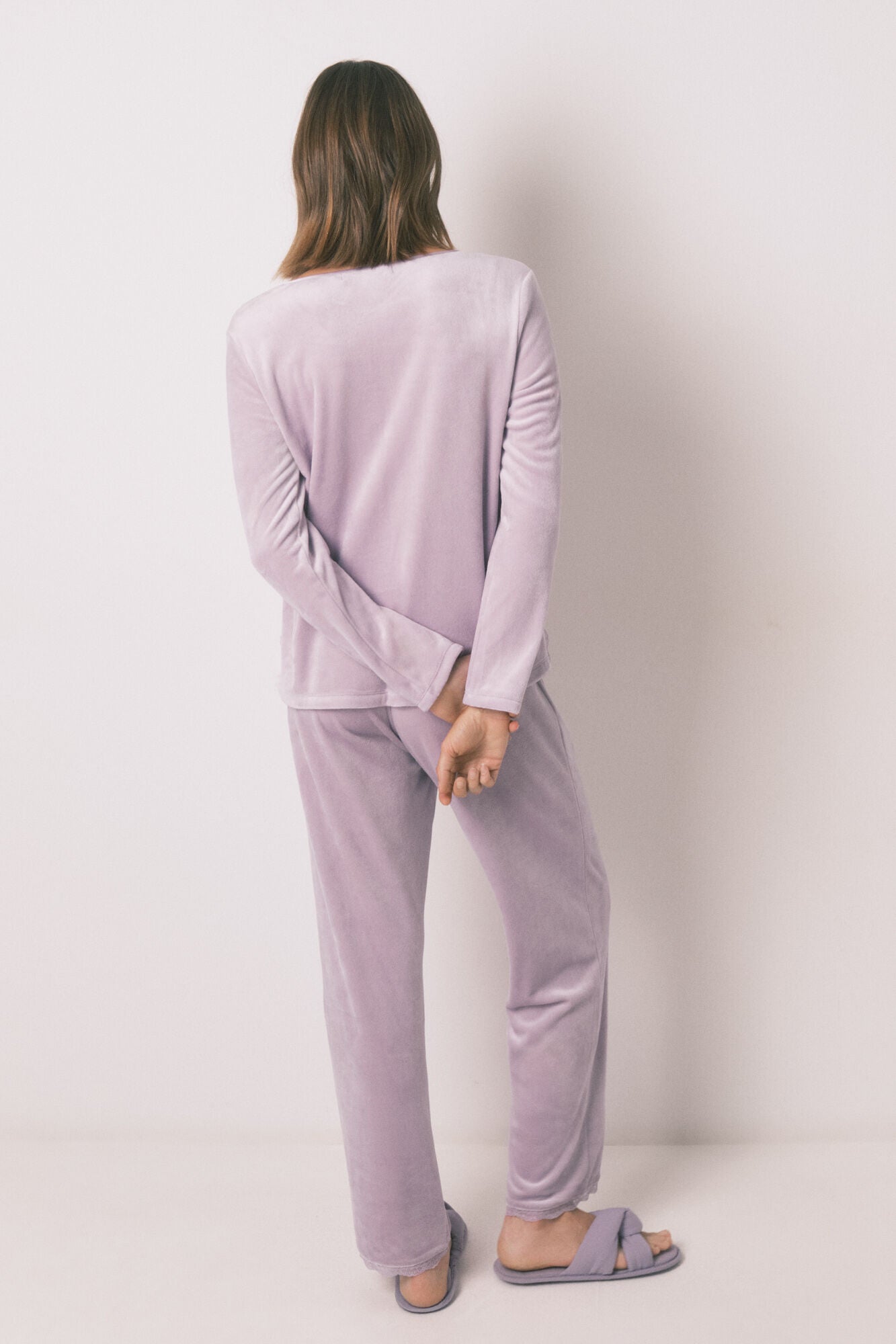 Women Secret_Pink_Long Lilac Velvet Pajamas_3592436_71_06