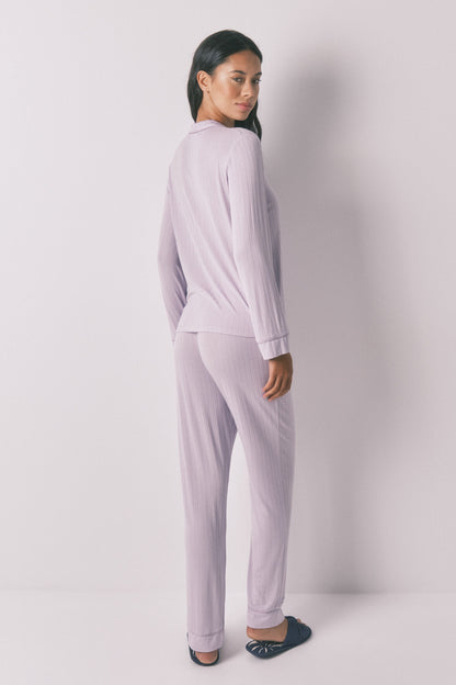 Women Secret_Pink_Long Lilac Viscose Shirt Pajamas_3592438_71_05