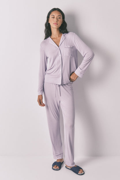 Women Secret_Pink_Long Lilac Viscose Shirt Pajamas_3592438_71_06
