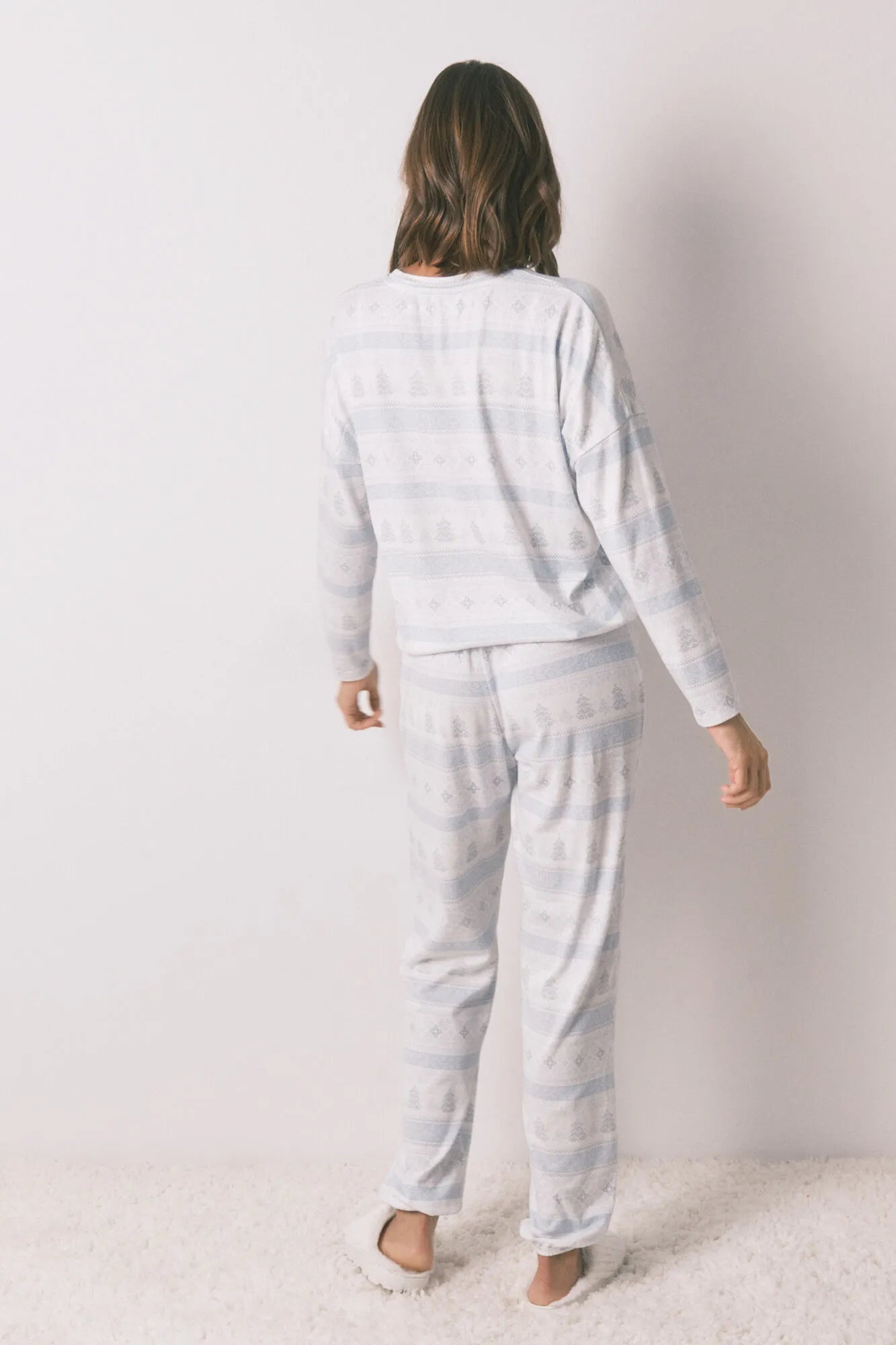Women Secret_Blue Print_Long Pyjamas Soft Jersey-Knit Pajamas with Blue Borders_3592442_19_05