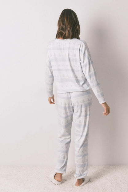 Women Secret_Blue Print_Long Pyjamas Soft Jersey-Knit Pajamas with Blue Borders_3592442_19_05