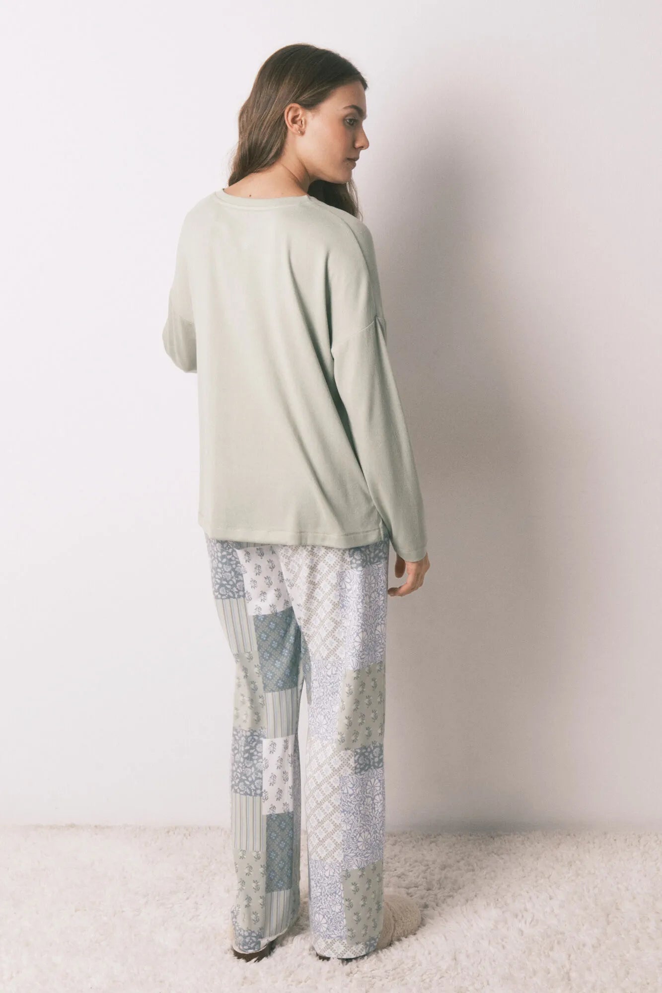 Women Secret_Green_Long Patchwork Pyjamas_3592472_21_05