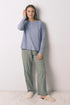 Women Secret_Light Blue_Long Pyjamas with Plaid Trouser_3592478_17_01