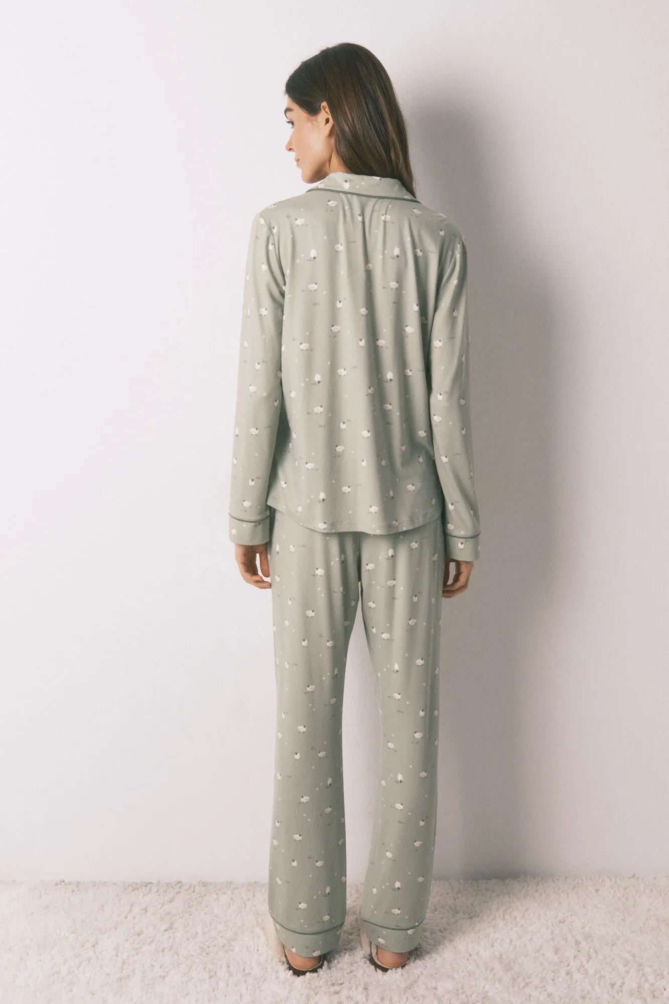 Women Secret_Green Print_Long Shirt Pyjamas Sheep_3592480_29_05