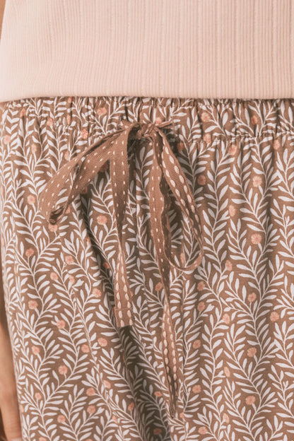 Women Secret_Orange_Pink Yellow Cotton Print Capri Pyjamas_3593001_66_05