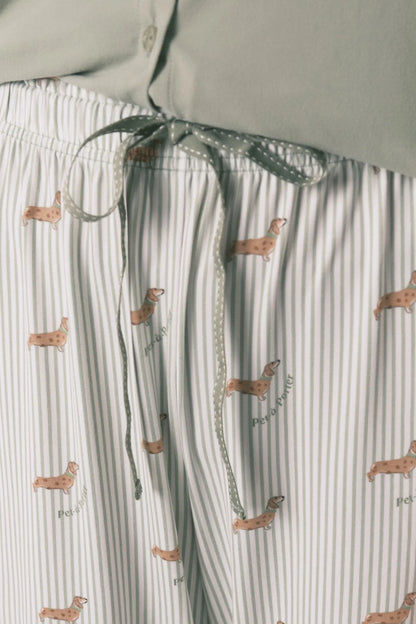 Women Secret_Green_Green Soft Jersey-Knit Dog-Print Long Pyjamas_3593005_22_05