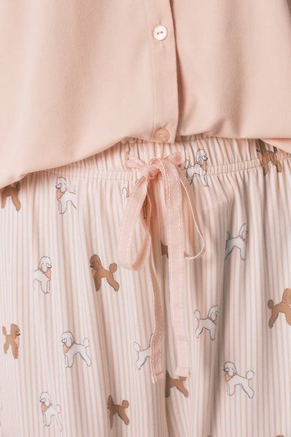 Women Secret_Orange_Pink Soft Knit Dog Print Long Pyjamas_3593006_66_04