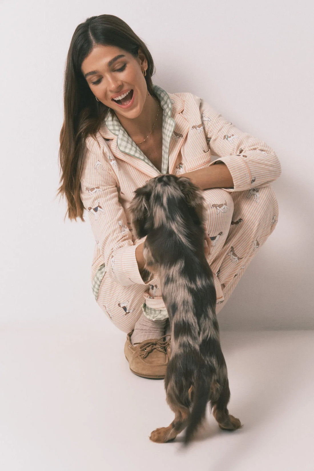 Women Secret_Orange_100% Cotton Classic- Long Striped Dog Print Pyjamas_3593007_66_01