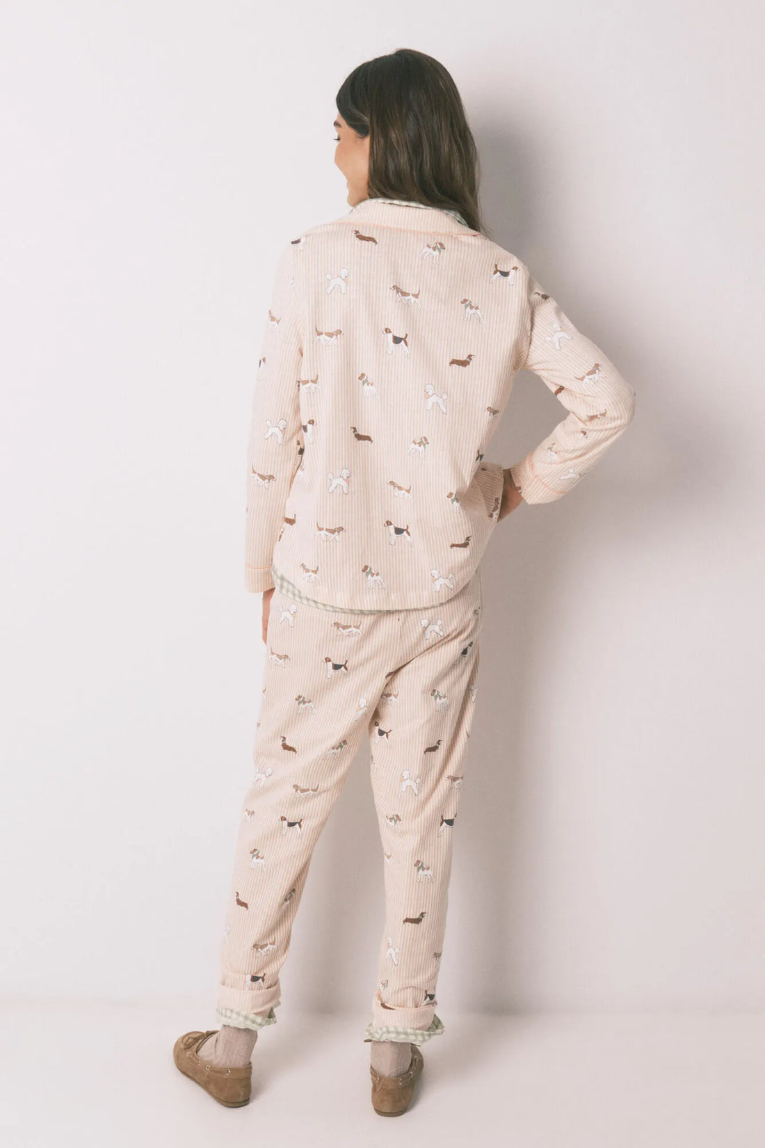 Women Secret_Orange_100% Cotton Classic- Long Striped Dog Print Pyjamas_3593007_66_03