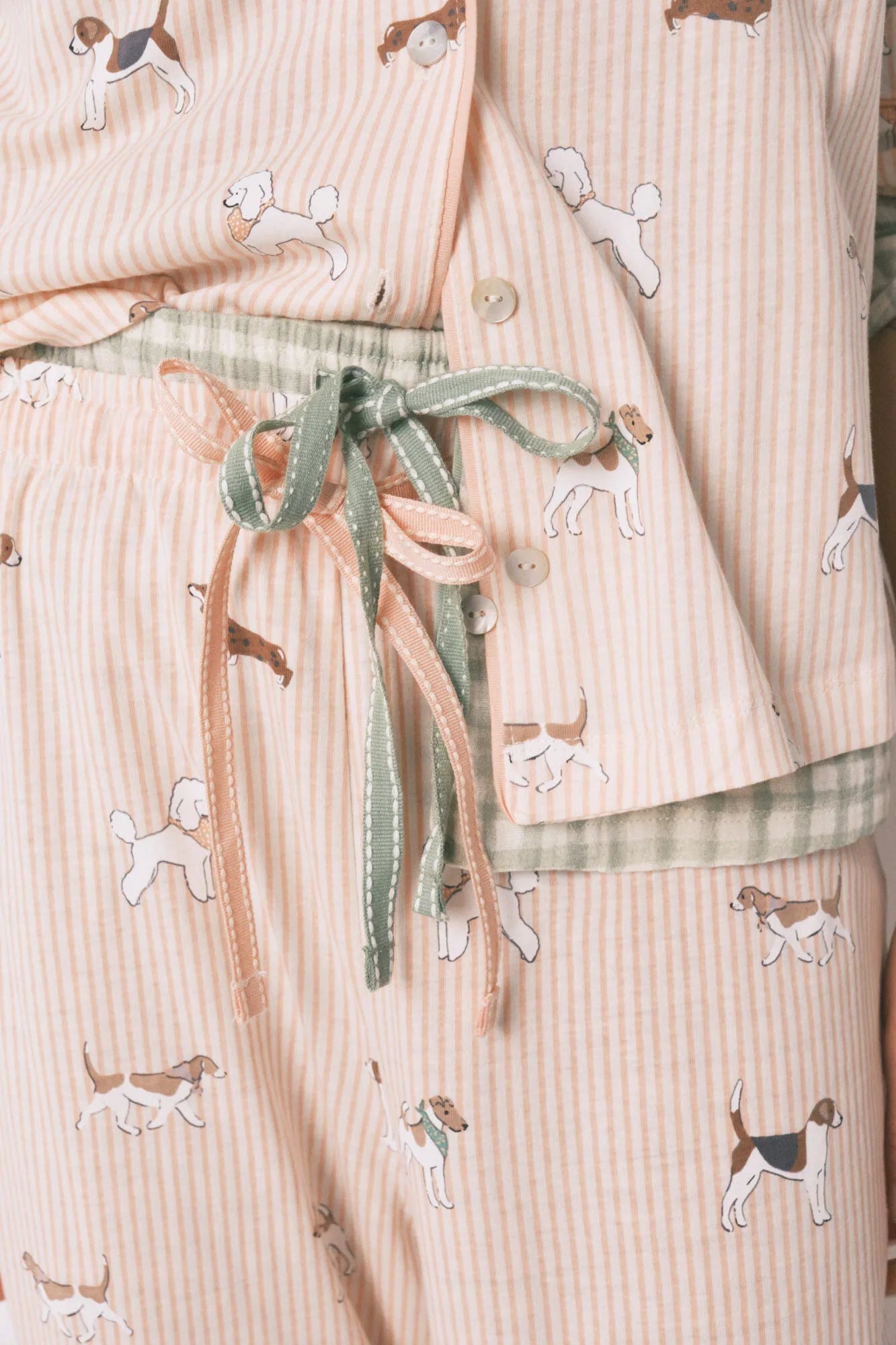 Women Secret_Orange_100% Cotton Classic- Long Striped Dog Print Pyjamas_3593007_66_07