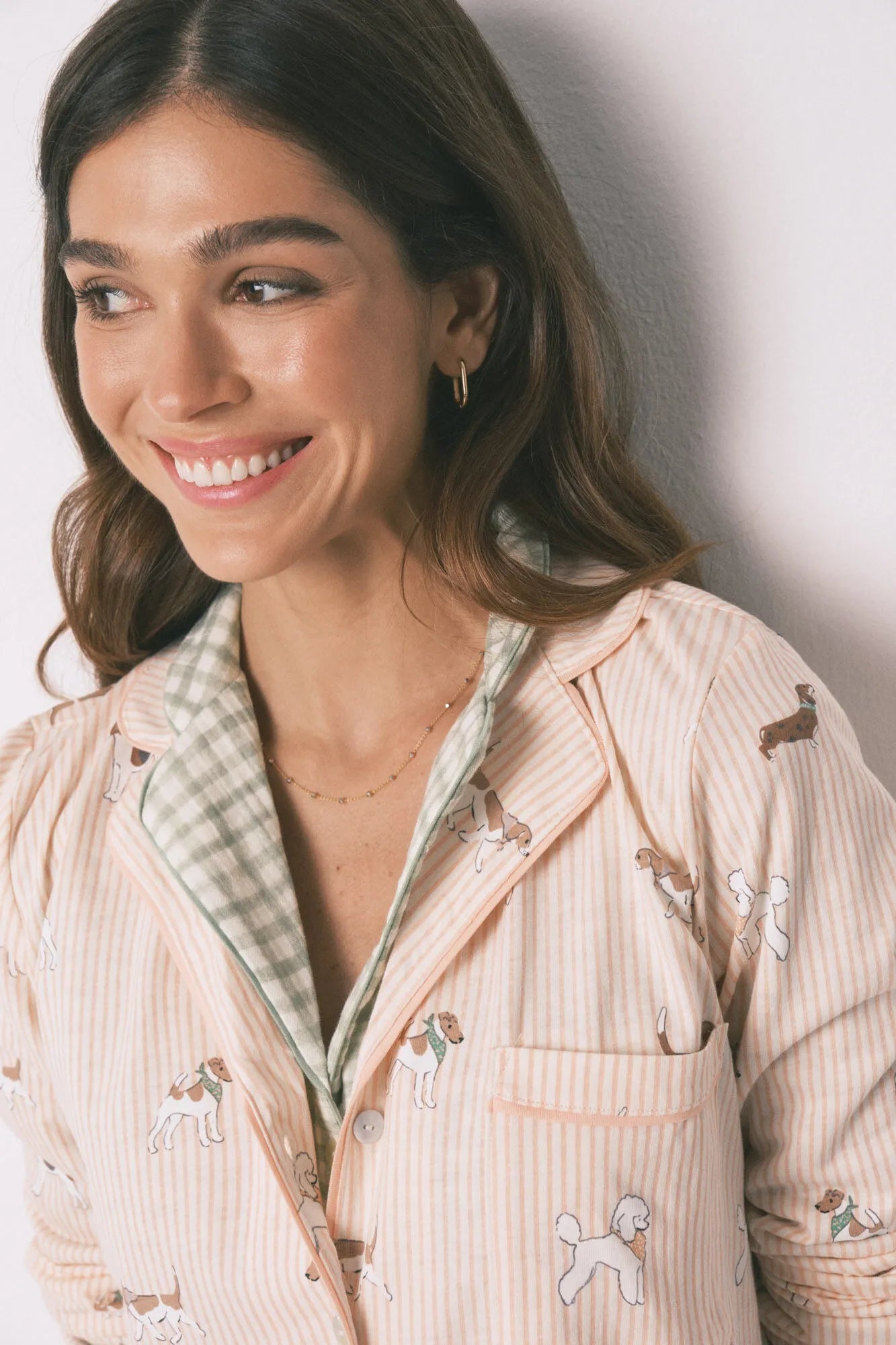 Women Secret_Orange_100% Cotton Classic- Long Striped Dog Print Pyjamas_3593007_66_08