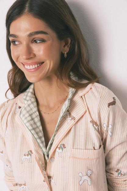 Women Secret_Orange_100% Cotton Classic- Long Striped Dog Print Pyjamas_3593007_66_08