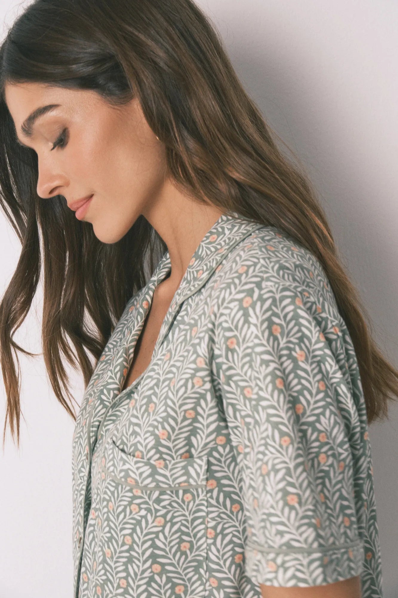 Women Secret_Green_100% Cotton Floral Print Classic Pyjamas_3593010_22_04