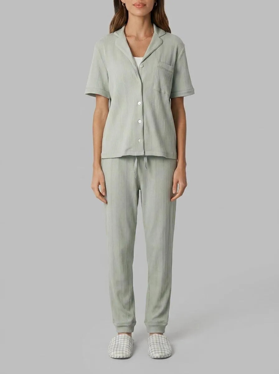 Women Secret_Green_Green Cotton Ribbed Classic Pyjamas_3593012_28_00