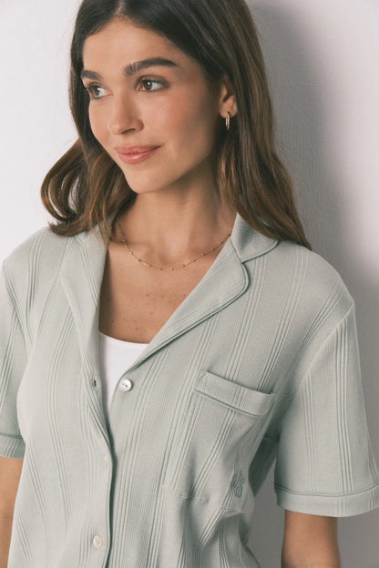 Women Secret_Green_Green Cotton Ribbed Classic Pyjamas_3593012_28_01