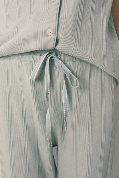 Women Secret_Green_Green Cotton Ribbed Classic Pyjamas_3593012_28_04