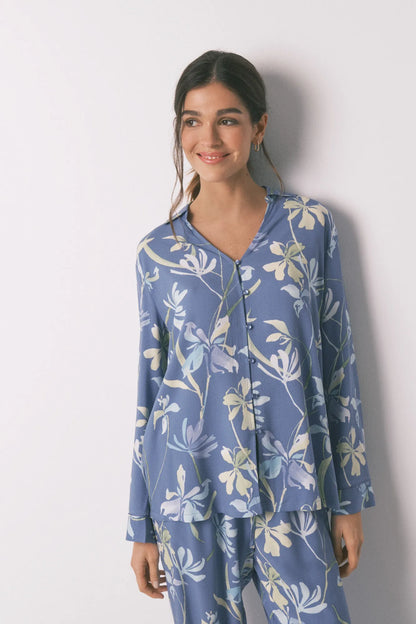 Women Secret_Light Blue_Classic Pyjamas Flower Print_3593014_18_03