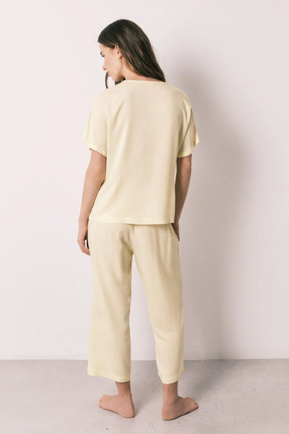 Women Secret_Yellow Print_Long Wrap Pyjamas with Buttons_3593018_09_07