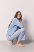 Women Secret Medium Blue Women Blue Cotton Striped Long Pyjamas SKU: 3593020_12 Image 01