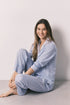Women Secret Medium Blue Women Blue Cotton Classic Long Gingham Print Pyjamas SKU: 3593021_12 Image 01