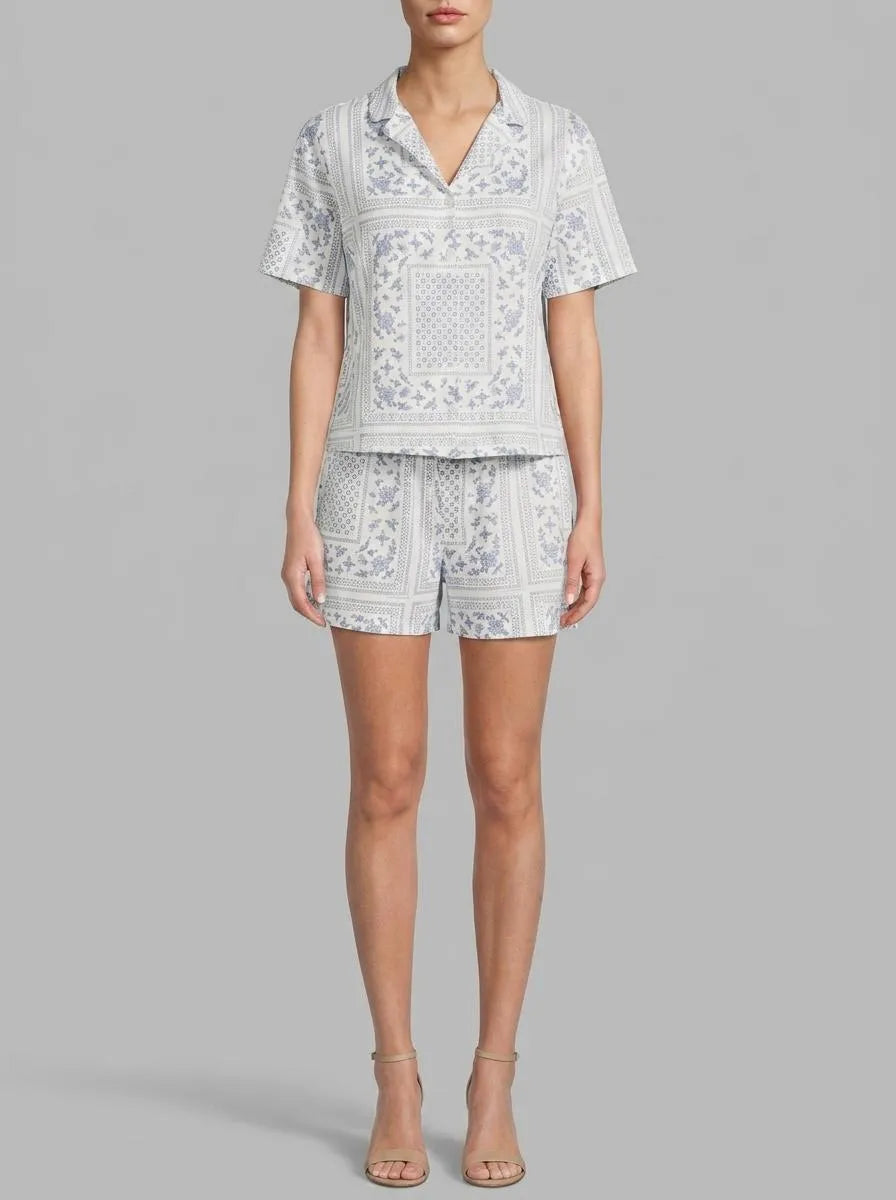 Women Secret Blue Print Women Bandana Print Cotton Short Classic Pyjamas SKU: 3593027_19 Image 00
