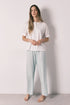 Women Secret Ivory Women Green Cotton Short Sleeve Striped Pyjamas SKU: 3593029_96 Image 01