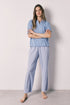Women Secret Medium Blue Women Blue Cotton Short Sleeve Striped Pyjamas SKU: 3593030_12 Image 02