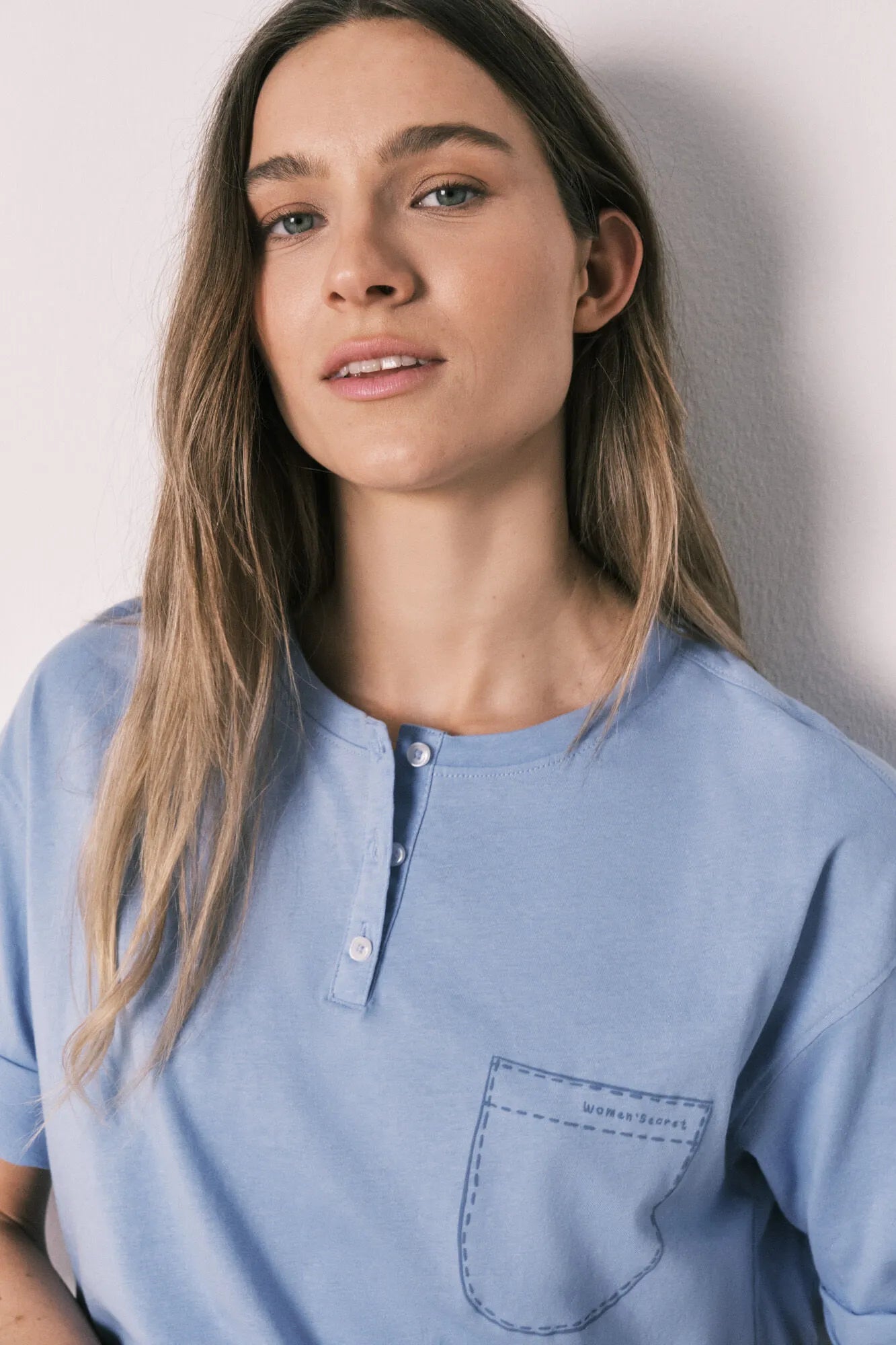 Women Secret Medium Blue Women Blue Cotton Short Sleeve Striped Pyjamas SKU: 3593030_12 Image 04