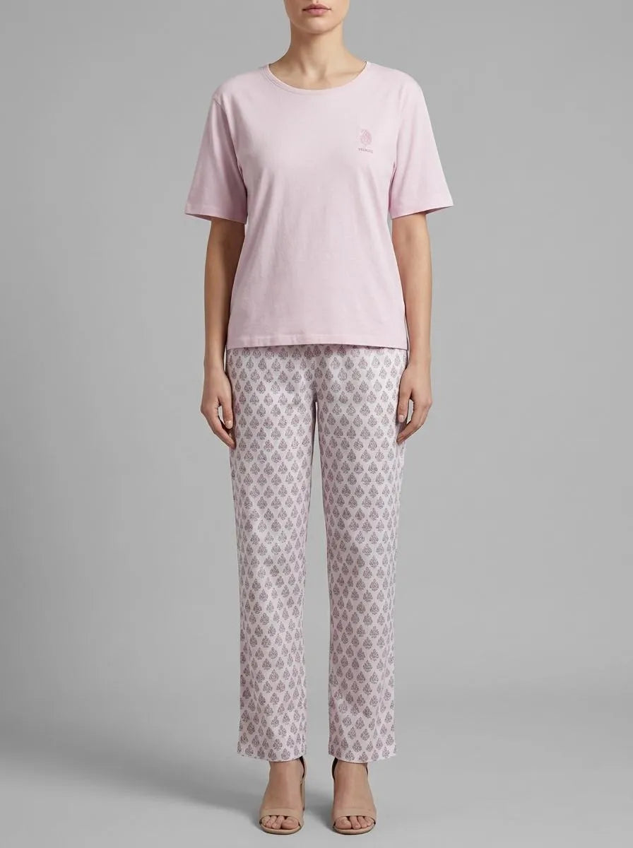 Women Secret Pink Women Pink 100% Cotton Stamp Print Pyjamas SKU: 3593031_70 Image 00