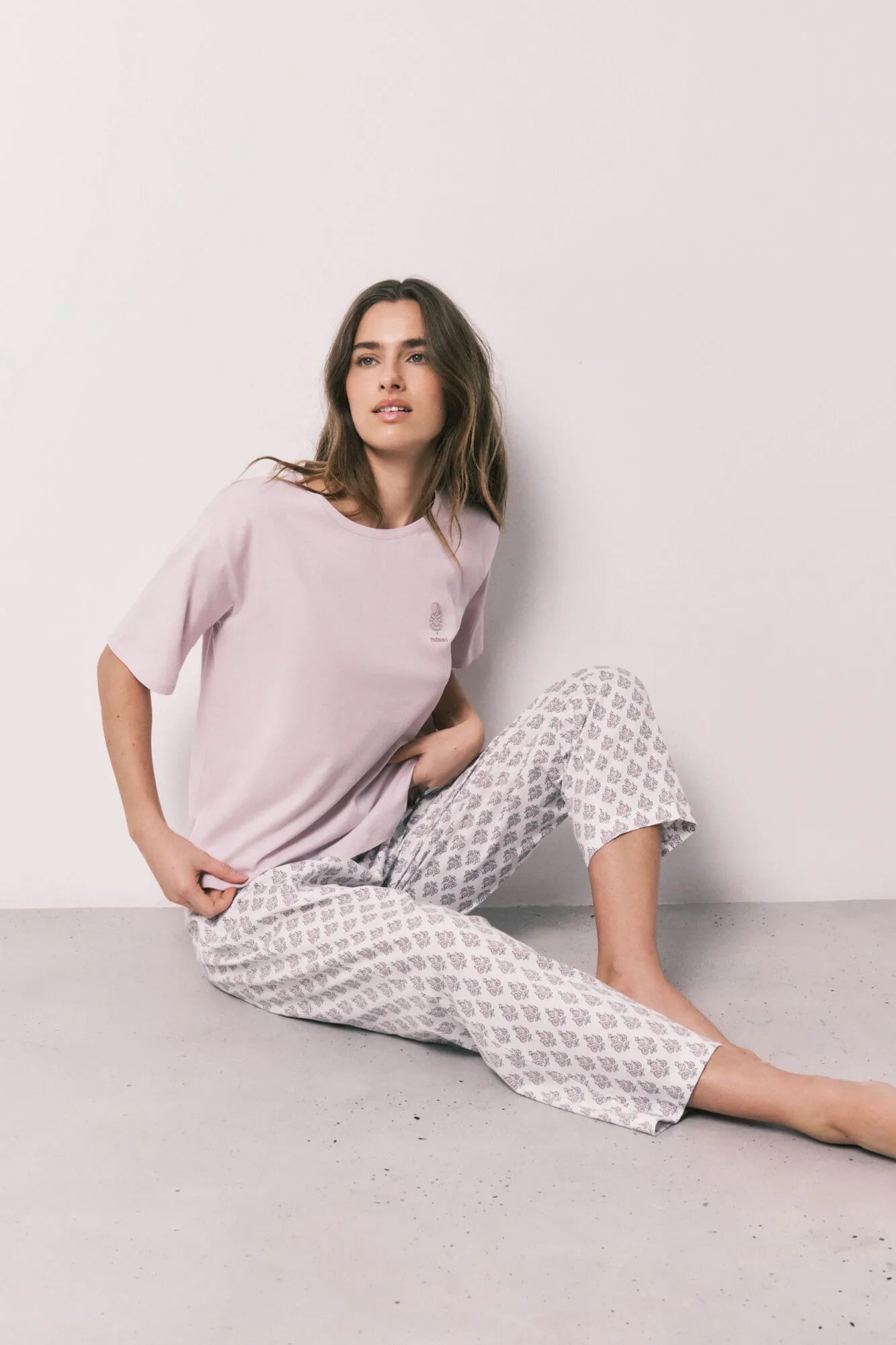 Women Secret Pink Women Pink 100% Cotton Stamp Print Pyjamas SKU: 3593031_70 Image 01