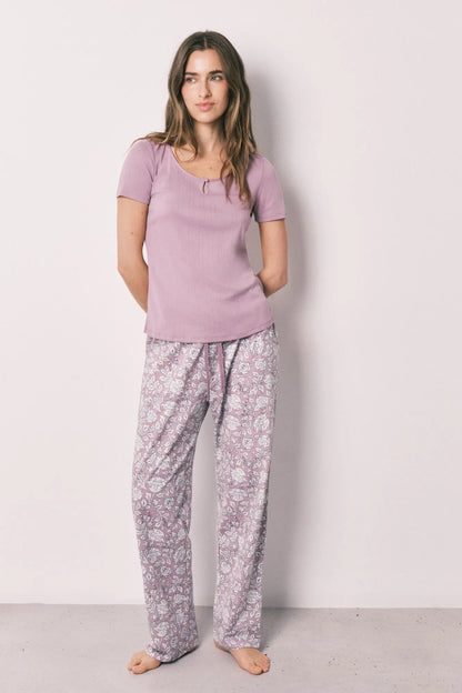 Women Secret Pink Women Pink Floral Print Pyjamas SKU: 3593036_72 Image 01