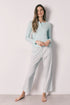Women Secret Green Women Green Cotton Gingham Print Long Pyjamas SKU: 3593038_28 Image 02