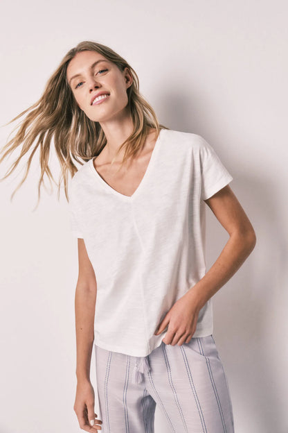 Women Secret Ivory Women Lilac Striped Cotton Short Sleeve Long Pyjamas SKU: 3593040_96 Image 01
