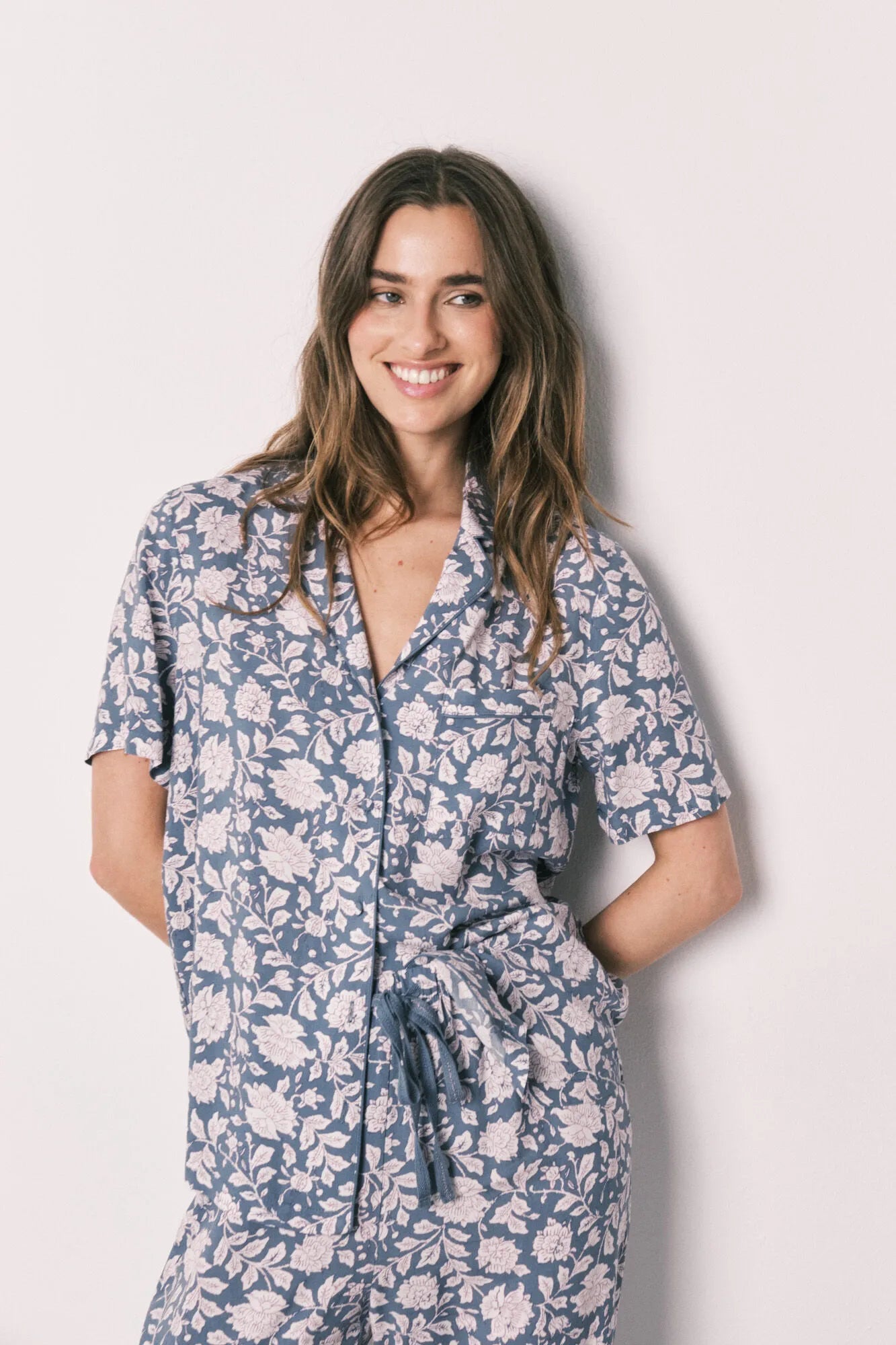 Women Secret Blue Print Women Viscose Floral Print Classic Pyjamas SKU: 3593041_19 Image 03