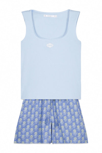 Women Secret Medium Blue Women Blue Cotton Short Pyjamas With Square Neckline SKU: 3593060_13 Image 07