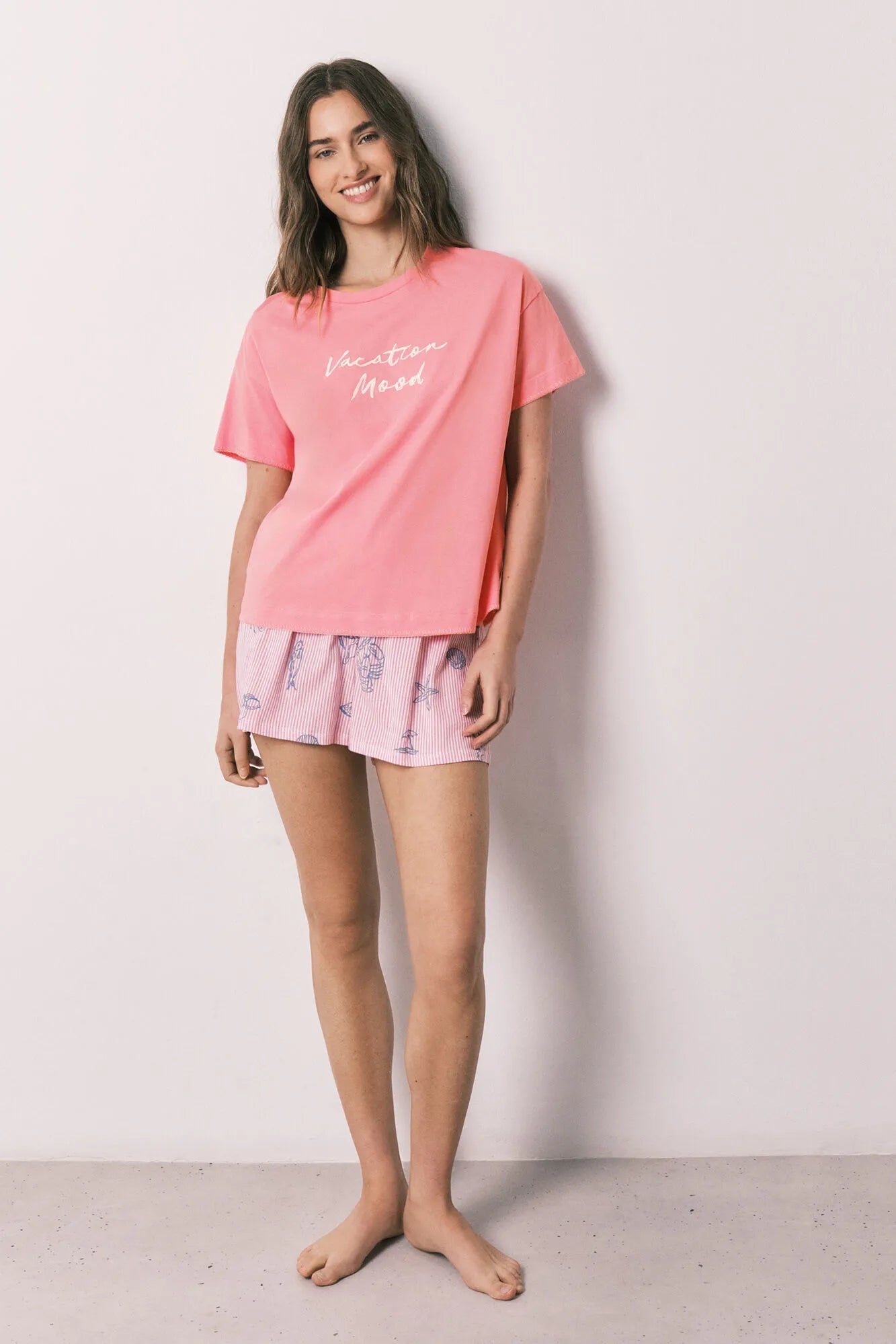 Women Secret Pink Women Pink Cotton Short Pyjamas SKU: 3593062_73 Image 06